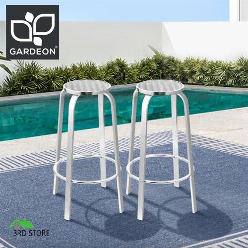 Gardeon Outdoor Bar Stools Patio Furniture Indoor Bistro Kitchen Aluminum x2
