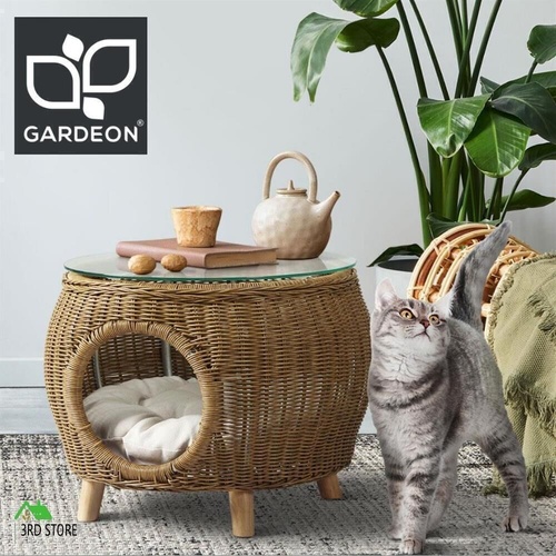 Gardeon Side Table Coffee Pet Bed Wicker Indoor Outdoor Furniture Patio Desk