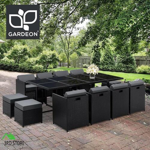 Gardeon Outdoor Dining Set Patio Furniture Wicker Garden Table Chairs Cushions