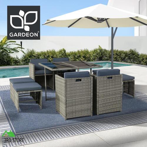 Gardeon 9 PCS Outdoor Dining Set Table Chairs Patio Lounge Setting Furniture