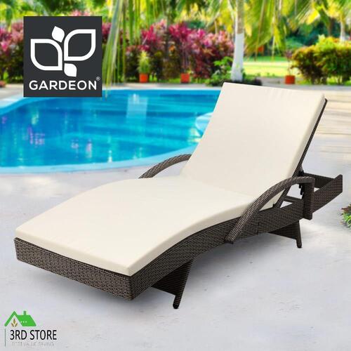 Gardeon Sun Lounge Outdoor Furniture Rattan Wicker Lounger Chair Garden Patio