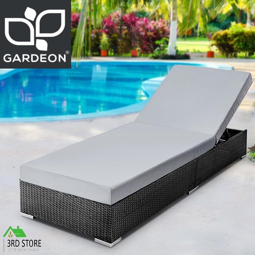 Gardeon Sun Lounge Wicker Lounger Outdoor Furniture Day Bed Rattan Garden Sofa