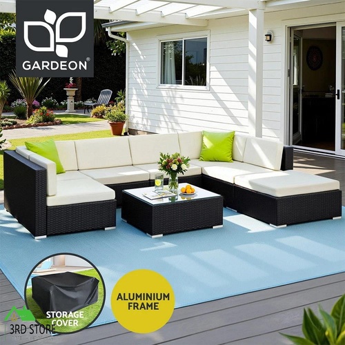 Gardeon 8pc Outdoor Lounge Setting Wicker Sofa Set Furniture Rattan Patio Garden