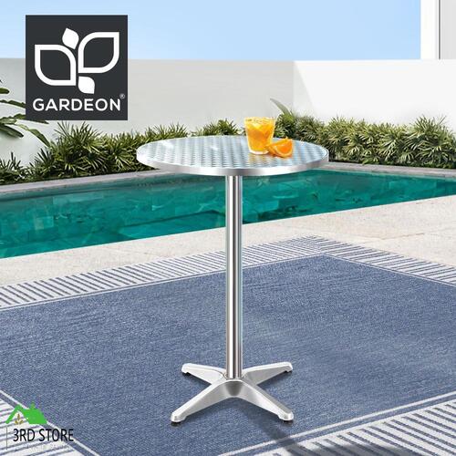 Gardeon Bar Table Outdoor Indoor Furniture Adjustable Aluminium Pub Cafe Round