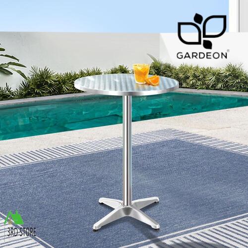 Gardeon Bar Table Outdoor Indoor Furniture Adjustable Aluminium Pub Cafe Round
