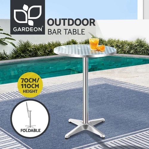 RETURNs Gardeon Bar Table Outdoor Indoor Furniture Adjustable Aluminium Pub Cafe Round