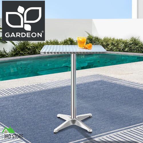 Gardeon Bar Table Outdoor Furniture Adjustable Aluminium Pub Cafe Indoor Square