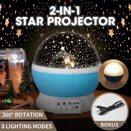 LED Night Star Galaxy Projector Light Lamp Rotating Starry Baby Room Kids Gift