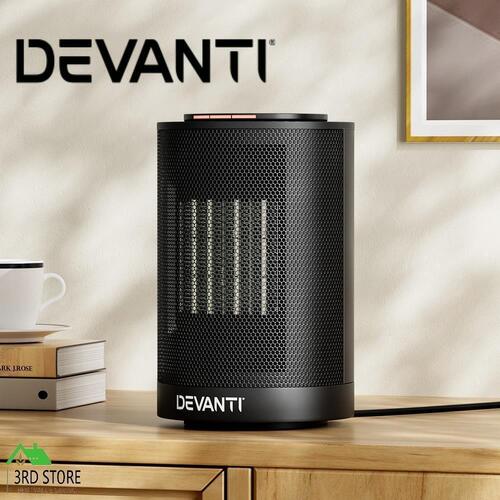 Devanti Electric Fan Heater Portable Ceramic Standing Room Office Heaters 1200W