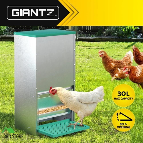 Giantz Automatic Chicken Feeder Port Coop Chick Poultry Treadle Self Opening