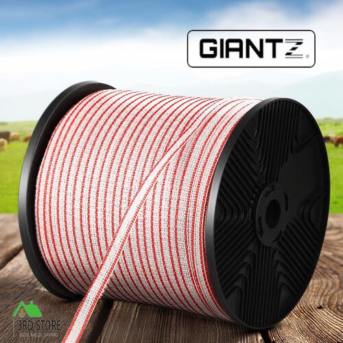 Giantz Electric Fence Wire 400M Tape Fencing Roll Energiser Poly Stainless Steel