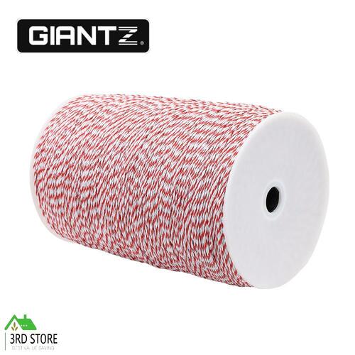 Giantz 2000M Electric Fencing Wire Fence Tape Energiser Stainless Steel Poly