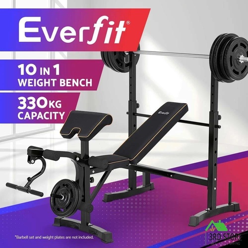 Everfit 10 In 1 Weight Bench Adjustable Home Gym Station Bench Press 330KG