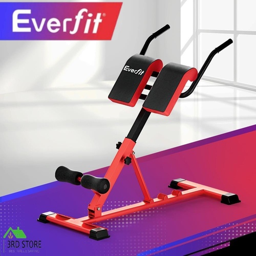 Everfit Roman Chair Back Extension Adjustable Weight Bench Fitness 10 Workouts