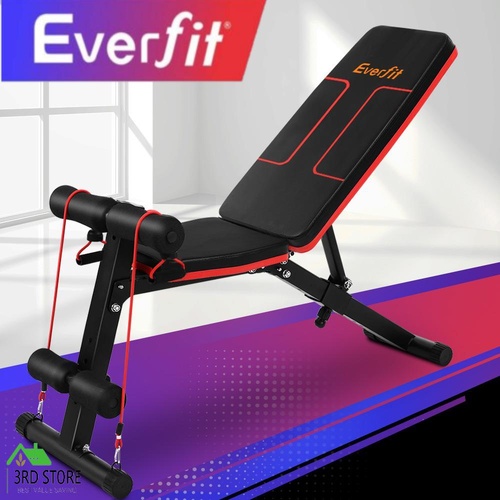 Everfit Sit Up Bench Press Weight FID Ab Abdominal Training Flat Incline Gym