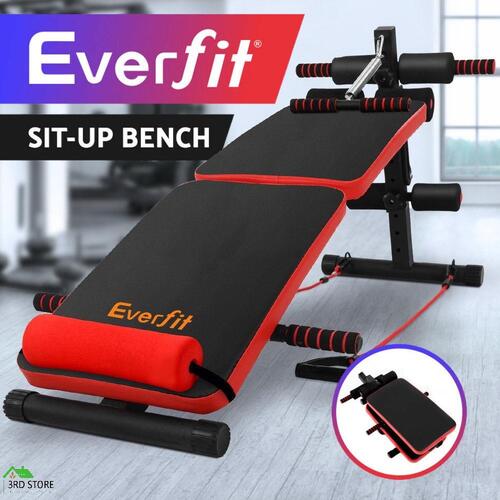 Everfit Adjustable Weight Sit Up Bench Press Gym Home Exercise Fitness Decline