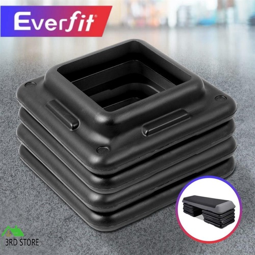 Everfit Set of 4 Aerobic Step Risers Exercise Stepper Workout Gym Fitness Bench Platform