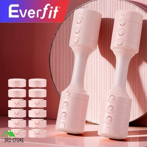 Everfit 2x2.5kg Adjustable Dumbbell Set Weights Set 4-in-1 Home Gym Workout Strength Training
