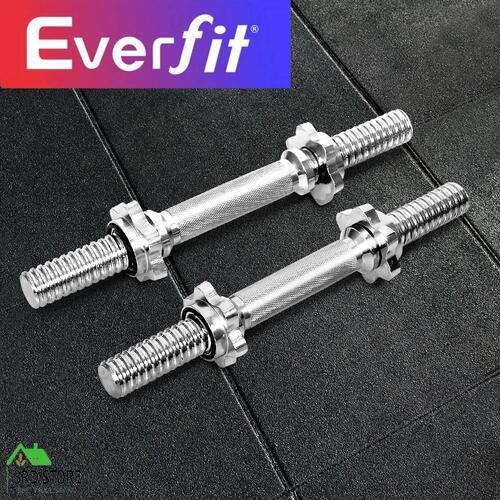 45cm Dumbbell Bar Solid Steel Pair Gym Home Exercise Fitness 150KG Capacity