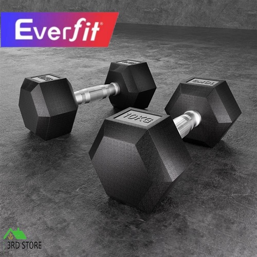 Everfit 20kg Dumbbells Set Dumbbells Weights Lifting Bench Gym Workout 2x10kg