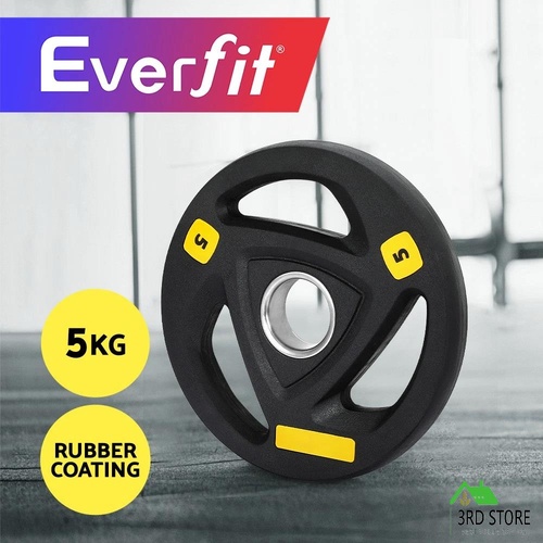 Everfit Weight Plates Standard 5kg Dumbbells Barbells Plate Weight Lifting Home