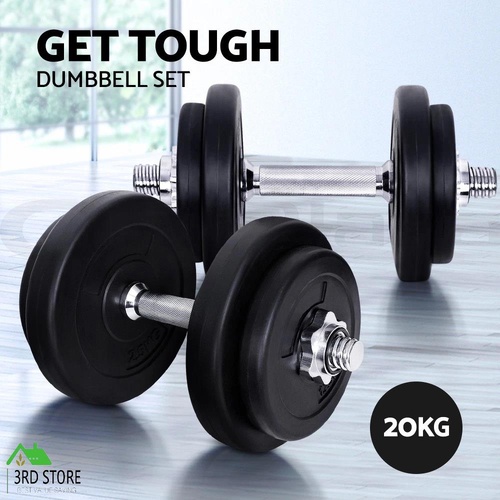 20KG Dumbbells Dumbbell Set Weight Training Plates Home Gym Fitness Exercise