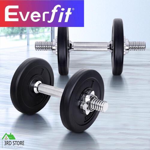 Everfit 10KG Dumbbells Dumbbell Set Weight Training Plates Home Gym Exercise