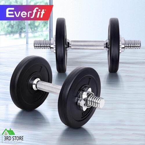 Everfit 10KG Dumbbells Dumbbell Set Weight Training Plates Home Gym Exercise