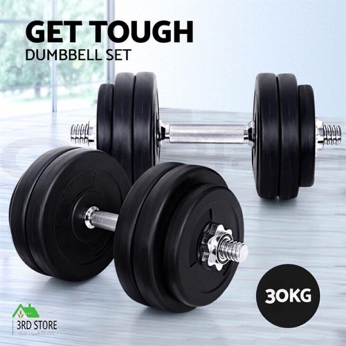 30kg Dumbbells Dumbbell Set Weight Plates Home Gym Fitness Exercise
