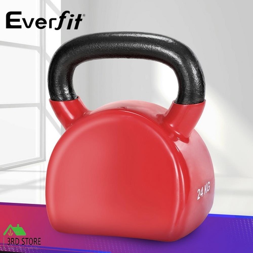 Everfit 24kg Kettlebell Set Weightlifting Bench Dumbbells Kettle Bell Gym Home