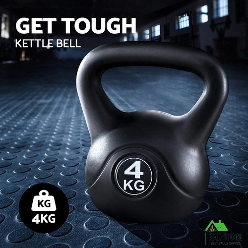 Everfit 4kg Kettlebell Set Weight Lifting Bench Dumbbells Kettle Bell Gym Home
