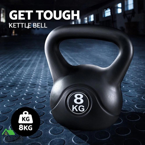 Everfit 8kg Kettlebell Set Weight Lifting Bench Dumbbells Kettle Bell Gym Home