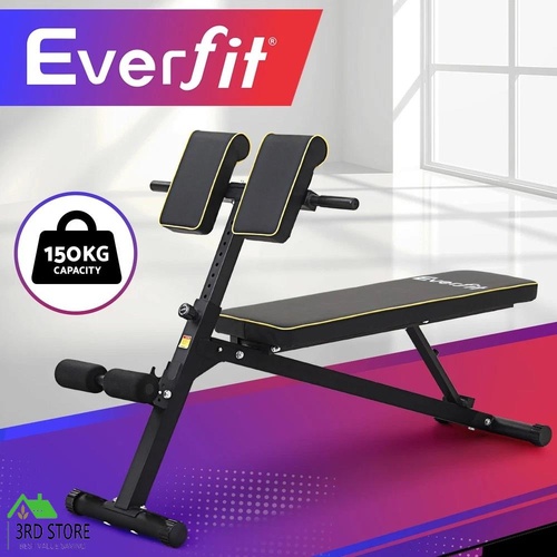Everfit Roman Chair Adjustable Weight Bench Strength Training Preacher Curls
