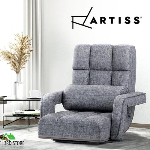 Artiss Floor Sofa Bed Lounge Chair Recliner Chaise Chair Swivel Grey