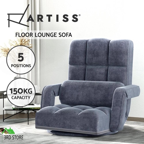 Artiss Floor Sofa Bed Lounge Chair Recliner Chaise Chair Swivel Charcoal