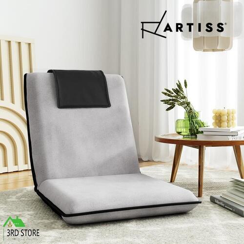 Artiss Floor Lounge Sofa Bed Couch Recliner Chair Folding Chair Cushion Grey