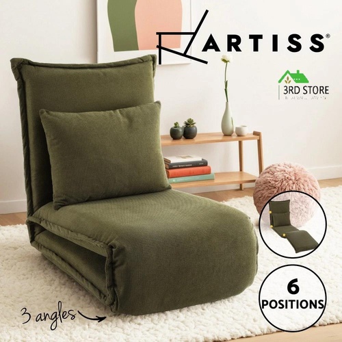 Artiss Lounge Sofa Bed Floor Recliner Futon Couch Folding Chair Green