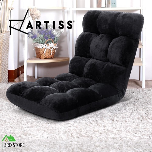 Artiss Lounge Sofa Bed Floor Recliner Futon Couch Folding Chair Cushion Black