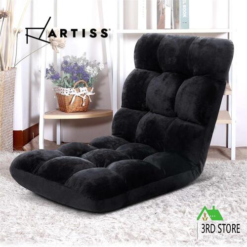 Artiss Lounge Sofa Bed Floor Recliner Futon Couch Folding Chair Cushion Black
