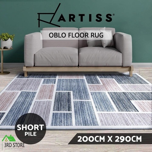 Artiss Floor Rugs 200 x 290 Bedroom Rug Large Modern Carpet Short Pile Soft Grey