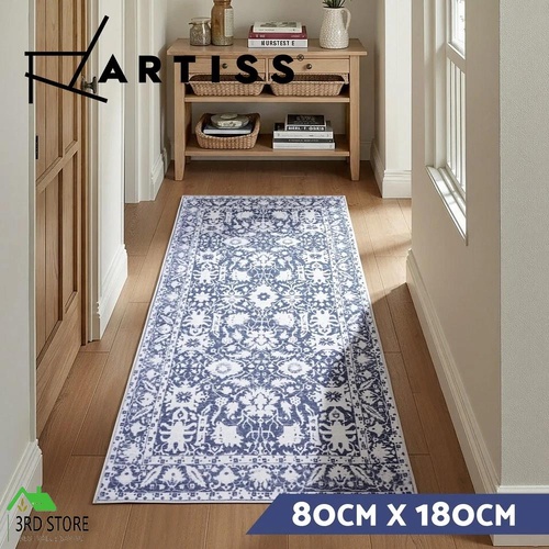 Artiss Hallway Runner Rug 80x180cm Soft Velvet Washable Modern Kitchen Mat