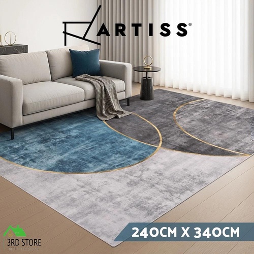 Artiss Washable Floor Rug 240X340cm Large Geometric Area Rug Modern Floor Carpet