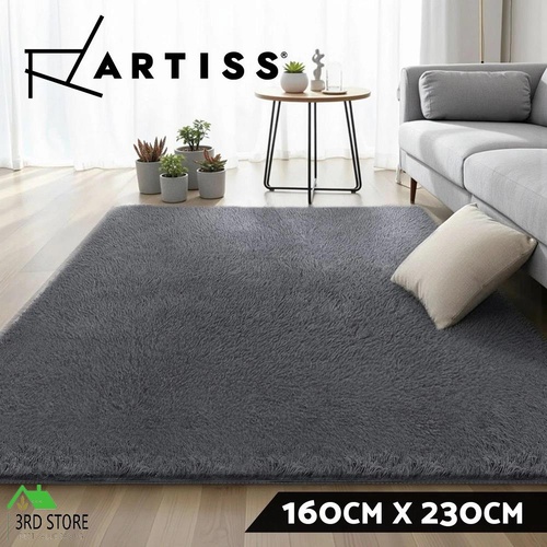 Artiss Floor Rug 160x230cm Plush Area Shaggy Rug Living Room Bedroom Carpet Grey