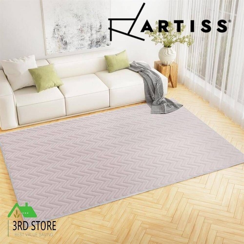 Artiss Floor Rugs 200x290cm Washable Area Mat Large Carpet Microfiber Ripple