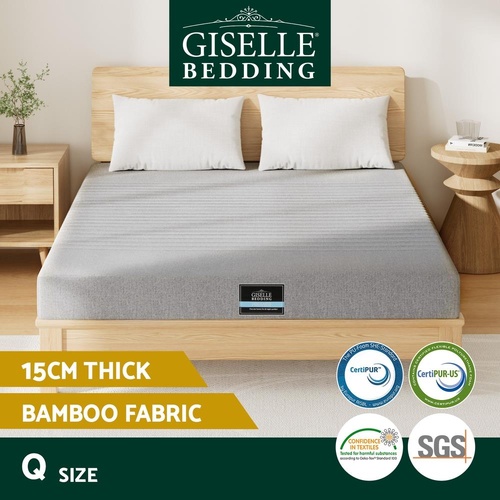 Giselle Cool Gel Memory Foam Mattress 7-Zone Washable Bamboo Cover 15cm Queen