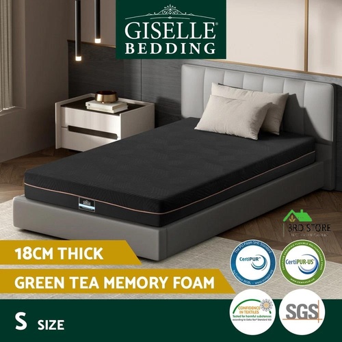 Giselle 18cm Memory Foam Mattress Green Tea Foam Cool Gel Foam Mattresses Single