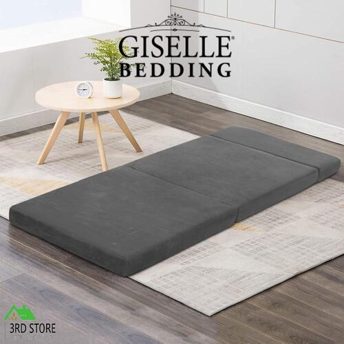 Giselle Bedding Foldable Foam Mattress Portable Folding Sofa Bed Mat Lounge Grey