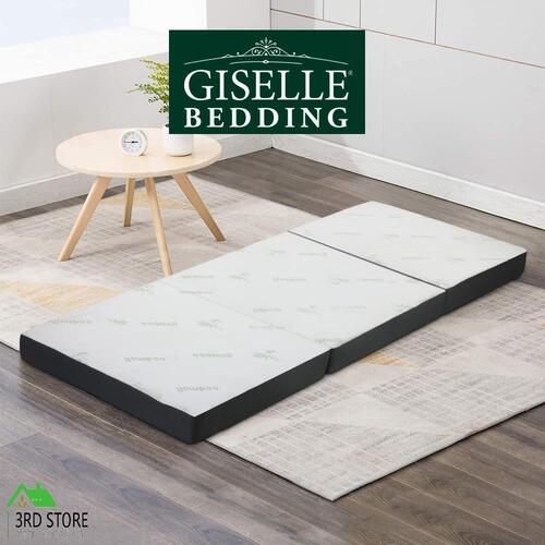 Giselle Bedding Foldable Mattress Portable Folding Floor Bed Bamboo Fabric Top