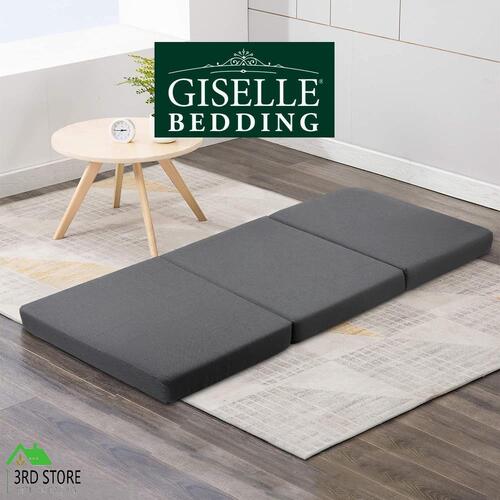 Giselle Bedding Foldable Mattress Folding Portable Bed Mat Single Grey