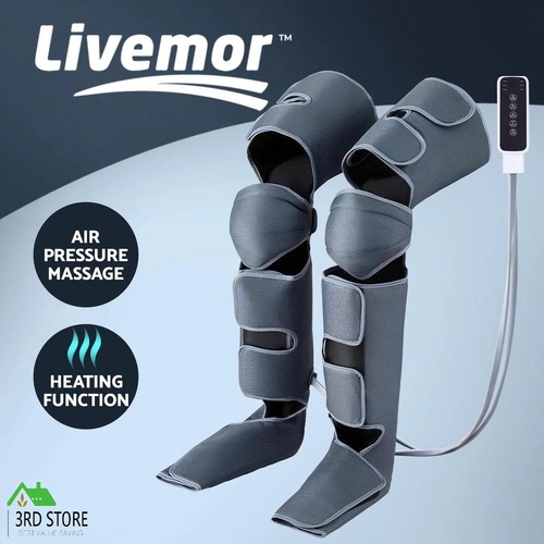 Livemor Foot Massager Leg Knee Massager with Air Compression 3 Massage Modes Heating